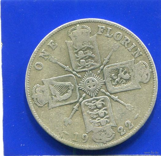 Великобритания 1 флорин ( 2 шиллинга ) 1922 , серебро