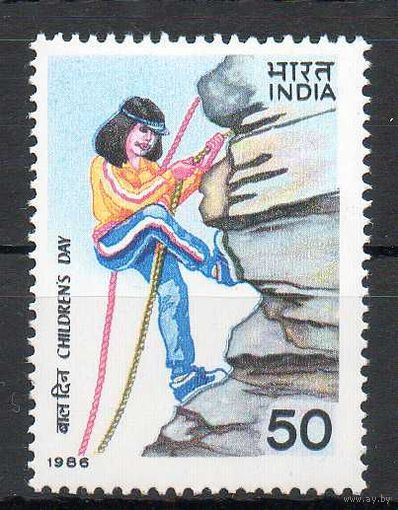 День детей (Альпинизм) Индия 1986 год чистая серия из 1 марки