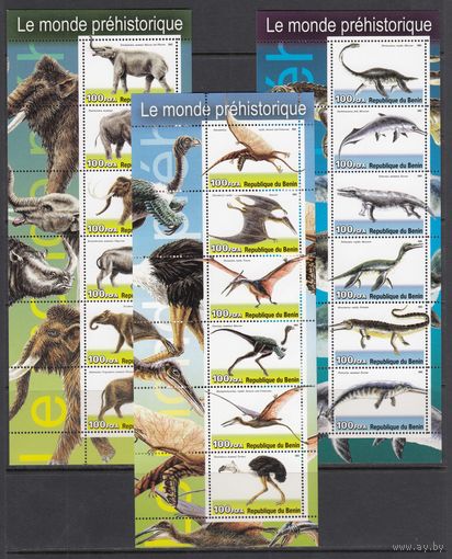 Динозавры Доисторические животные Фауна 2003 Бенин MNH полная серия 18 м зуб