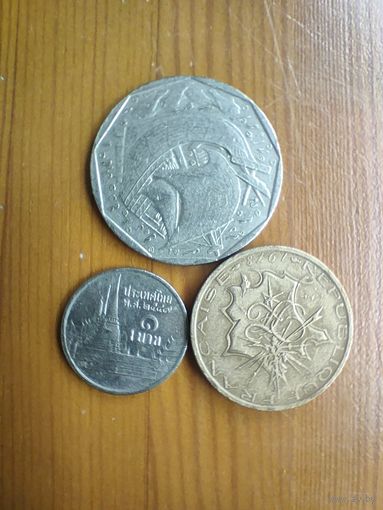 Португалия 50эскудо 1988, Франция 10 франков 1978, Тайланд-61