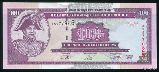 Гаити 100 гурдов 2000 г. P268. Серия AS. UNC