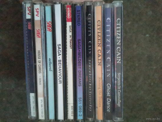 10pcs audio CDs rock Albums citizen cain, saga 8р за диск
