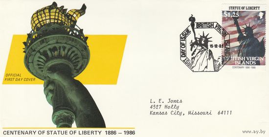 КПД Британские Виргинские острова ,,Статуя свободы,, 1985г