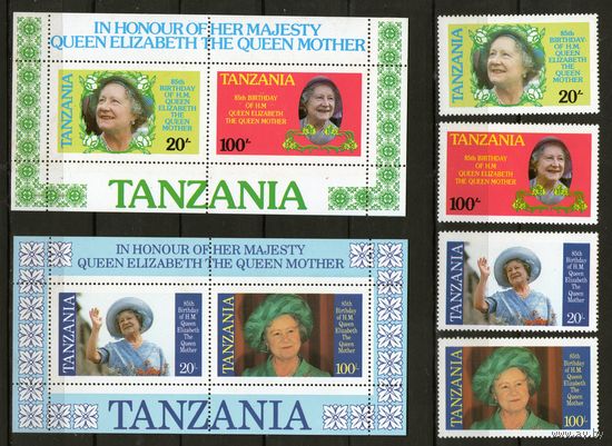 Танзания. Корорлева-Мать. Михель- 264-267 + 2 блока. Чистые.