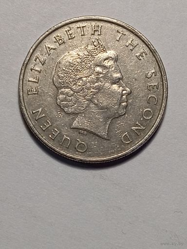 Карибские острова 25 центов 2002 года .
