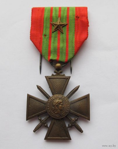 Военный крест медаль 1939, Франция, бронзовая звезда, 1939-1945