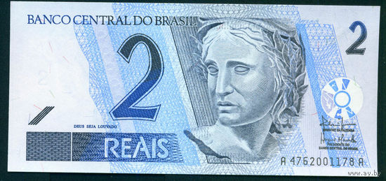 Бразилия 2 реала 2003 UNC