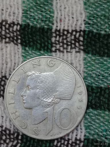 Австрия 10 шиллингов серебро 1959