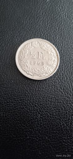 Швейцария  1/2 франка 1968 г.