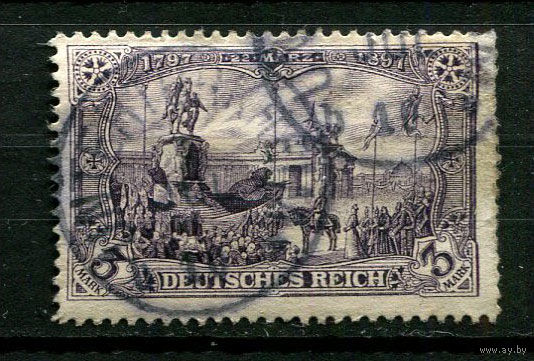 Рейх - 1902/1904 - Открытие памятника кайзеру Вильгельму I 3M - [Mi.80Aa] - 1 марка. Гашеная.  (Лот 136BV)