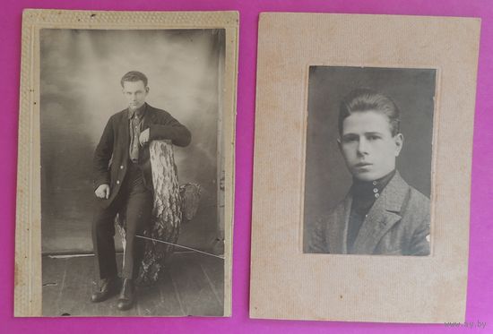 Фото "Молодой человек. На память", 2 шт., 1930-1932 гг., г. Славгород