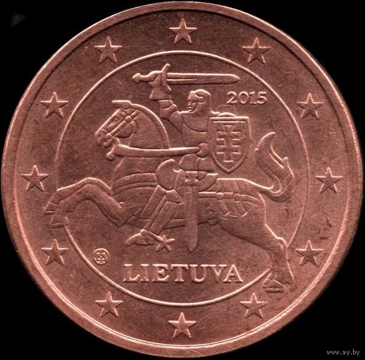 Литва 5 евроцентов 2015 г. КМ#207 (17-31)