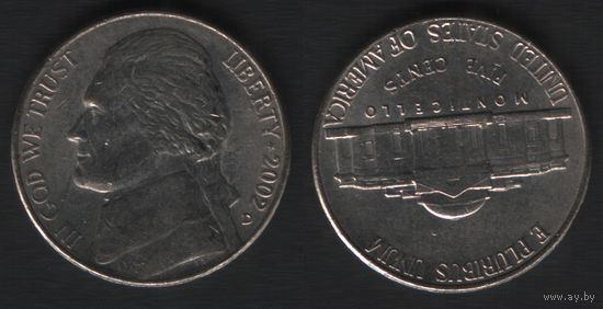 США km192A 5 центов 2002 год (D) kmA192.2 (f0