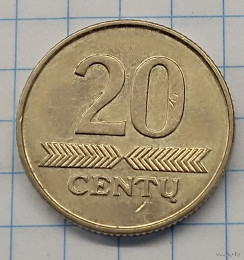 Литва 20 центов 2008г.km107