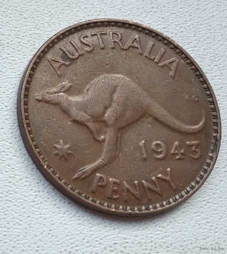 Австралия 1 пенни, 1943 Точка после "PENNY"  2-16-17