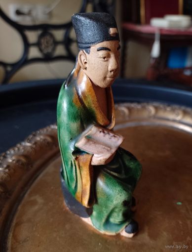 Антикварная статуэтка фигурка Конфуцианство Китай керамика эмаль, не Мейссен, не Копенгаген