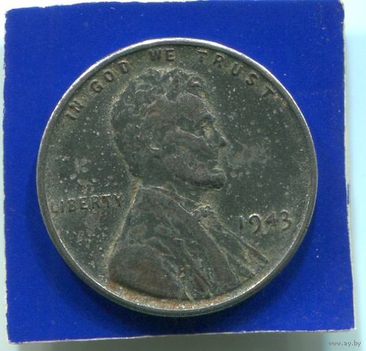 США 1 цент 1943 , Стальной цент