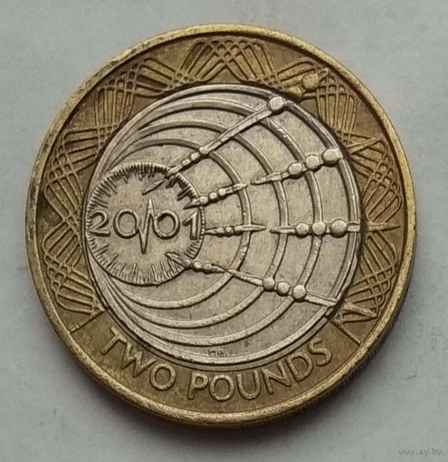Великобритания 2 фунта 2001 г. Столетие трансатлантическому радио