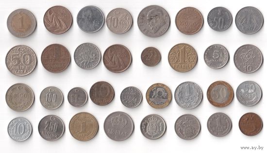 100 разных монет мира (без СССР, России)