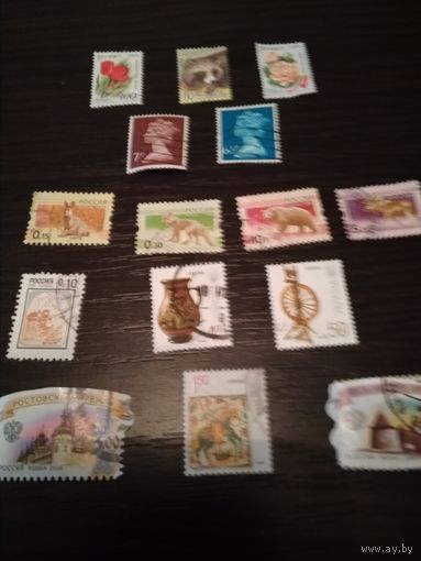 Почтовые марки(15 штук)
