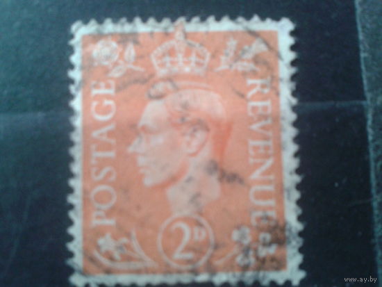 Англия 1938 Король Георг 6  2 пенса