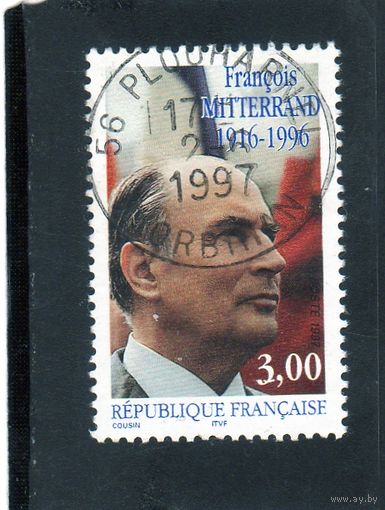 Франция.Ми-3185 . Президент Франции Франсуа Миттерран. (1916-1996). 1997.