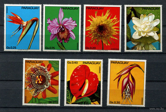 Парагвай - 1973 - Цветы - [Mi. 2525-2531] - полная серия - 7 марок. MNH.