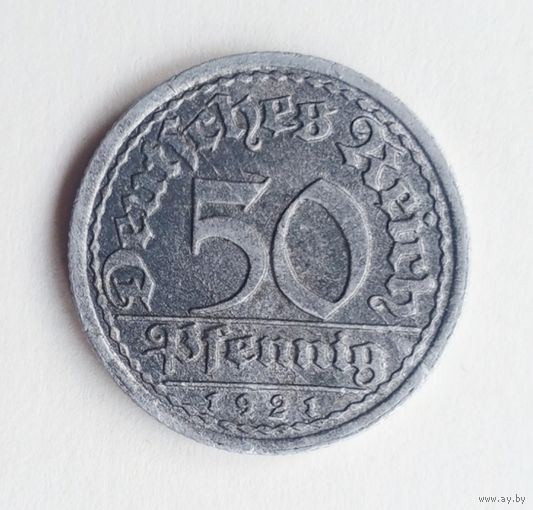 Германия. 50 пфеннигов 1921 г. ( F ) Штутгарт.
