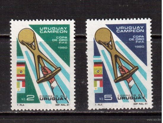 Уругвай-1980(Мих.1612-1613)  ** ,Спорт, Футбол, Флаги