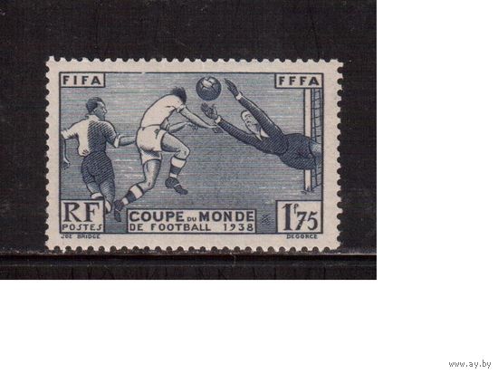 Франция-1938 (Мих.427) , * (сл. от накл.),  Спорт , Футбол, ЧМ-1938(1)