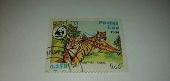 Лаос 1984. Вымирающие животные - Тигр