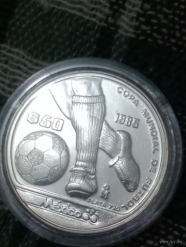 Мексика 50 песо1985 футбол