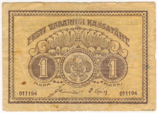 1 марка 1919 года.. Эстония...
