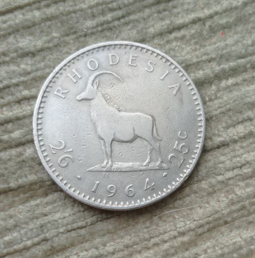 Werty71 Родезия 2 шиллинга 6 пенсов  25 центов 1964