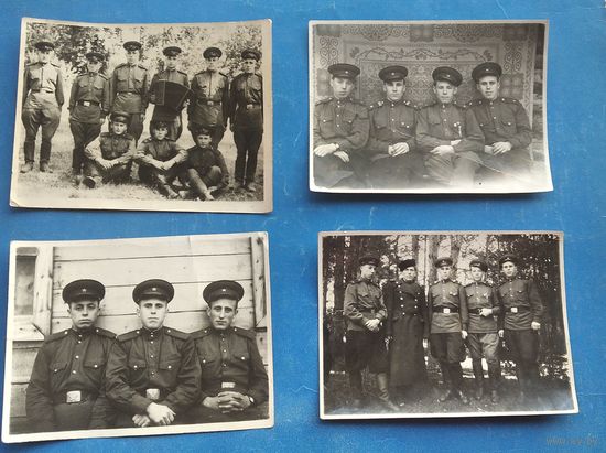 4 групповых фото солдат. 1953-1954 гг . 8х11 см. Цена за все