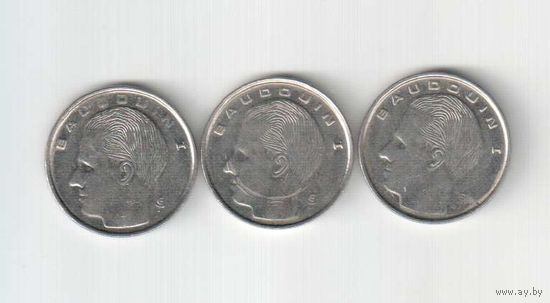 1 франк 1989 года Бельгии (надпись  BELGIQUE)