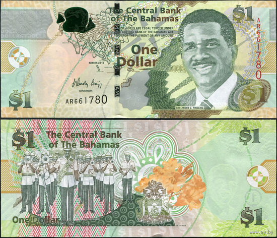 Багамские острова 1 доллар образца 2015 года UNC p71A