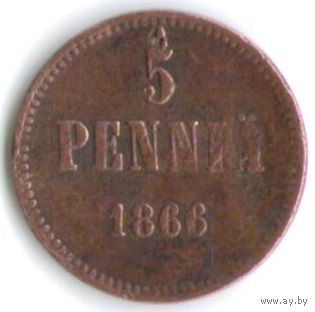 5 пенни 1866 год _состояние VF