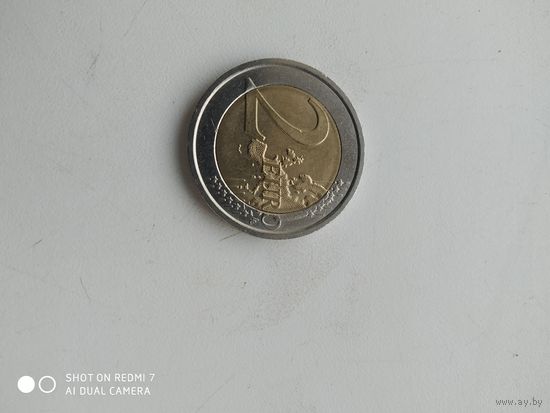 2 евро Италия, 2010 год, 200 лет со дня рождения Камилло Кавура
