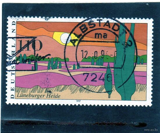 Германия. Ми-1166. Luneburg Heath.Серия: Виды Германии. 1997.