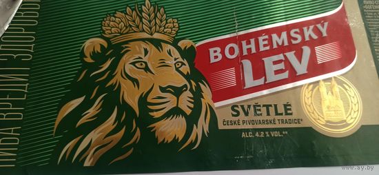 Этикетка от лидского пива " Богемский лев" 1,9 литра