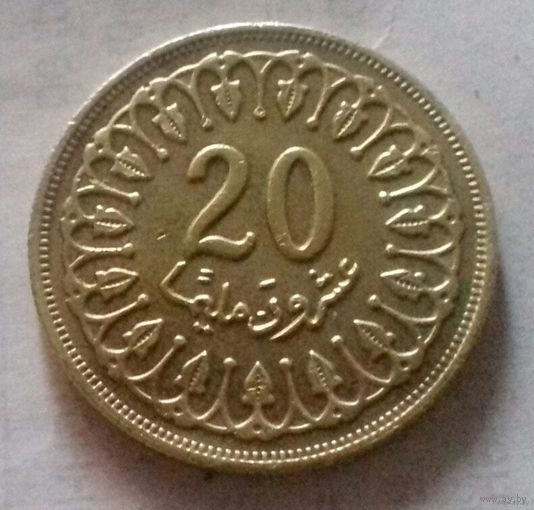 20 миллимов, Тунис 1960 г.