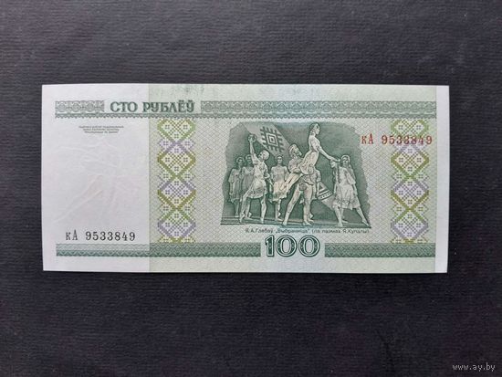 100 рублей 2000 года. Беларусь. Серия кА. UNC