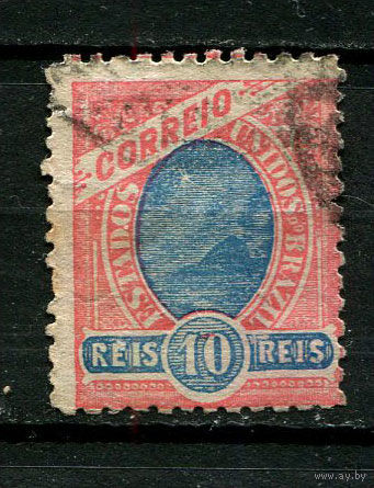 Бразилия - 1905 - Гора Сахарная Голова 10R - [Mi.154X] - 1 марка. Гашеная.  (Лот 46BY)