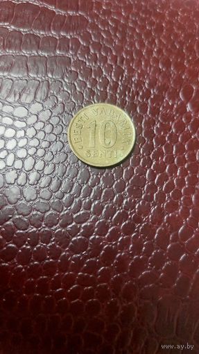 Монета 10 сентов 1992г. Эстония.