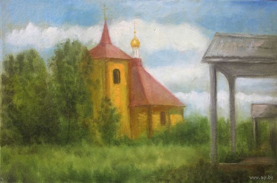 Картина: "Церковь Дмитрия Солунского в белорусском Полесье"