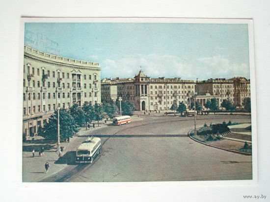 Минск 1950 е годы Круглая площадь Открытка