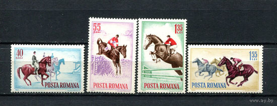 Румыния - 1964 - Конный спорт. Скачки - [Mi. 2276-2279] - полная серия - 4 марки. MNH.  (Лот 157AQ)
