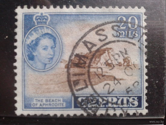 Кипр 1955 Королева Елизавета 2, морской берег  20м