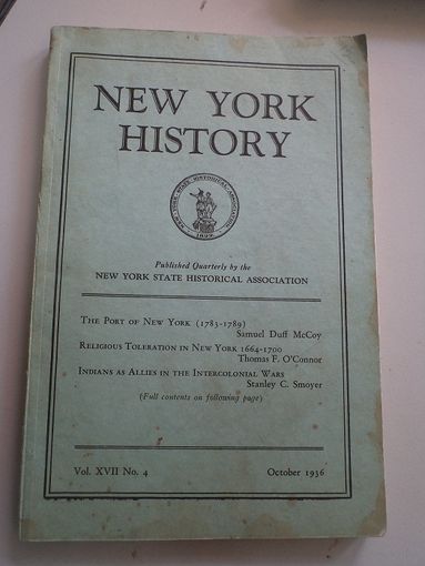 New York History. vol.17. 1936 г.